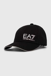 Хлопковая бейсболка EA7 Emporio Armani, черный