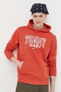 Хлопковая толстовка Tommy Jeans, оранжевый