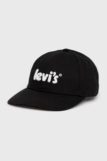 Хлопковая кепка Levi&apos;s, черный Levis