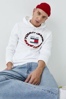 Хлопковая толстовка Tommy Jeans, белый