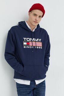 Хлопковая толстовка Tommy Jeans, темно-синий