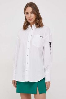Тонкая хлопковая рубашка DKNY, белый