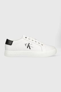 Кожаные кроссовки Classic Cupsole со шнуровкой Low Calvin Klein Jeans, белый