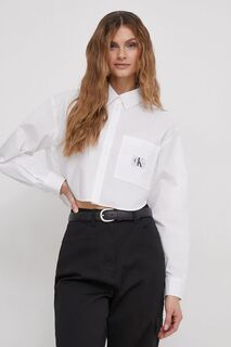 Хлопковая рубашка Calvin Klein Jeans, белый