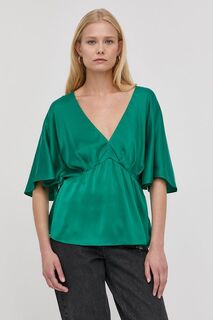 Блузка с оттенком шелка Notes du Nord, зеленый
