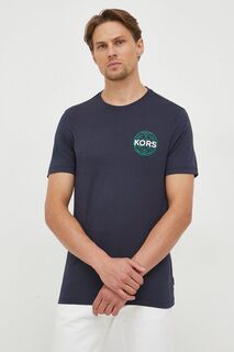 Хлопковая футболка Michael Kors, темно-синий