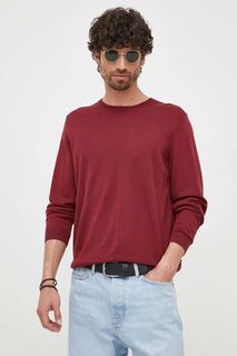 Шерстяной свитер BOSS Boss, бордовый