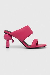 Кожаные тапочки IKON HEEL Karl Lagerfeld, розовый