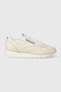 Кожаные кроссовки CLASSIC LEATHER Reebok, бежевый