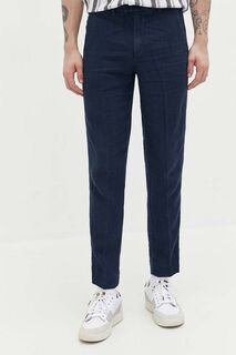 Льняные брюки Abercrombie &amp; Fitch, темно-синий