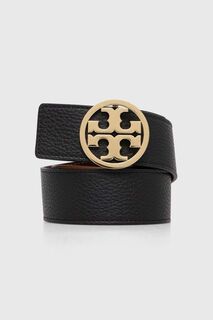 Двусторонний кожаный ремень Tory Burch, черный