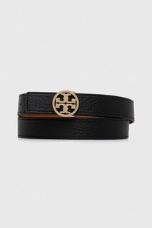 Двусторонний кожаный ремень Tory Burch, черный