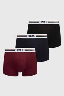 Комплект из трех боксеров BOSS Boss, бордовый
