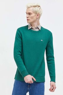 Хлопковый свитер Tommy Jeans, зеленый