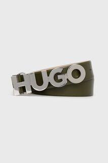 Кожаный ремень HUGO Hugo, зеленый