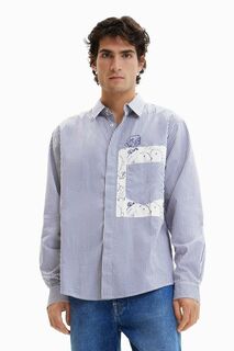 Рубашка из хлопка Desigual, синий