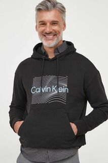 Хлопковая толстовка Calvin Klein, черный