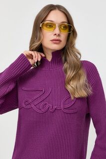 Шерстяной свитер Карла Лагерфельда Karl Lagerfeld, фиолетовый
