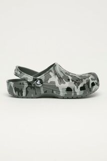Классические шлепанцы с камуфляжным принтом Crocs, серый