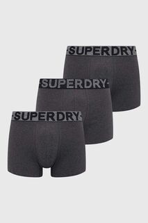 Комплект из трех боксеров Superdry, серый