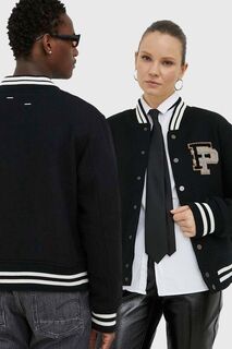 Шерстяной бомбер Varsity Jacket Filling Pieces, черный