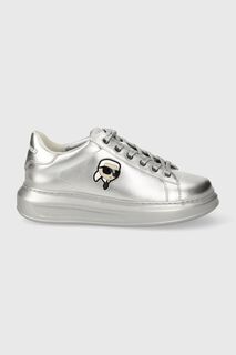 Кожаные кроссовки KAPRI Karl Lagerfeld, серебро