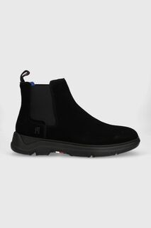 Замшевые ботильоны PREMIUM TH SUEDE HYBRID Tommy Hilfiger, черный