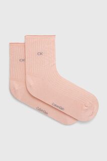 Носки , 2 пары Calvin Klein, розовый