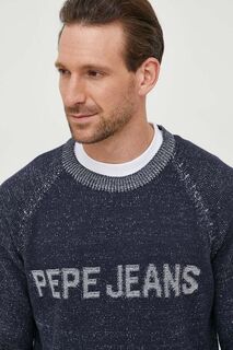 Хлопковый свитер Stepney Pepe Jeans, темно-синий