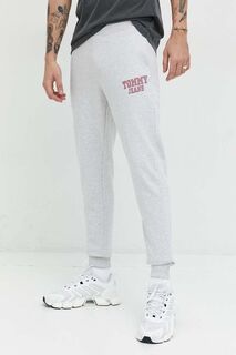 Хлопковые спортивные брюки Tommy Jeans, серый