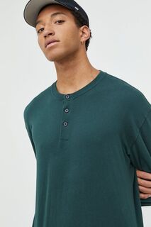Хлопковая рубашка с длинными рукавами Abercrombie &amp; Fitch, зеленый