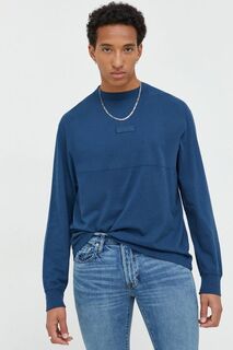 Хлопковая рубашка с длинными рукавами Abercrombie &amp; Fitch, темно-синий