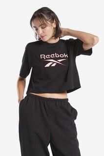 Хлопковая футболка Reebok, черный