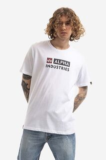Хлопковая футболка Футболка с логотипом Alpha Block Alpha Industries, белый