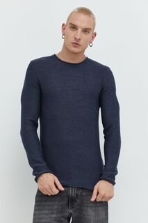 Однотонный свитер Solid, темно-синий !Solid