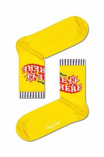 Желтые носки с приветствием Happy Socks, желтый