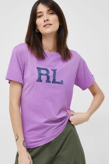 Хлопковая футболка Polo Ralph Lauren, фиолетовый