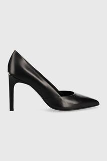Кожаные туфли на высоком каблуке Stiletto Pump 90 Calvin Klein, черный