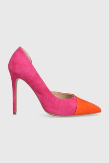 Замшевые туфли на высоком каблуке Baldowski, розовый