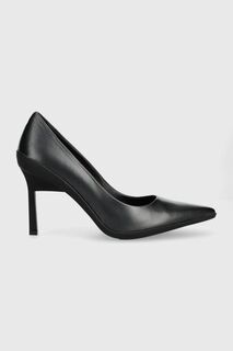 Кожаные туфли на высоком каблуке WRAP STIL CLASSIC PUMP 90-PEARL Calvin Klein, черный