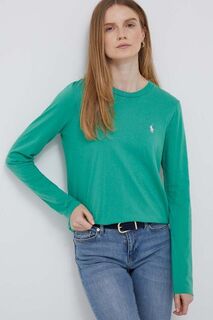Хлопковая рубашка с длинными рукавами Polo Ralph Lauren, зеленый
