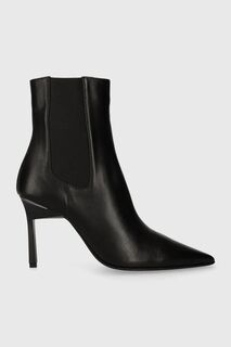 Кожаные ботинки челси GEO STILETTO CHELSEA BOOT 90 Calvin Klein, черный