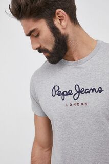 Хлопковая футболка Eggo Pepe Jeans, серый