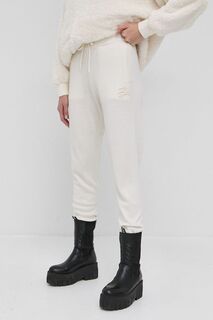 Шерстяные брюки 216W2032 Karl Lagerfeld, бежевый