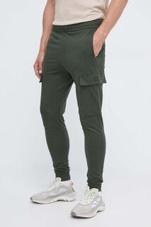Хлопковые спортивные брюки EA7 Emporio Armani, зеленый