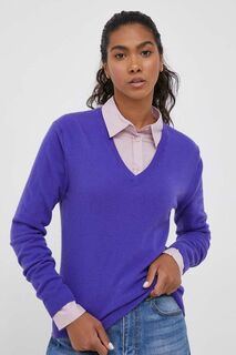 Шерстяной свитер United Colors of Benetton, фиолетовый