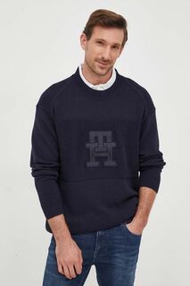 Хлопковый свитер Tommy Hilfiger, темно-синий