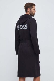 Хлопковый халат BOSS Boss, черный