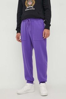 Хлопковые спортивные брюки United Colors of Benetton, фиолетовый