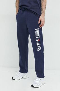 Хлопковые спортивные брюки Tommy Jeans, темно-синий